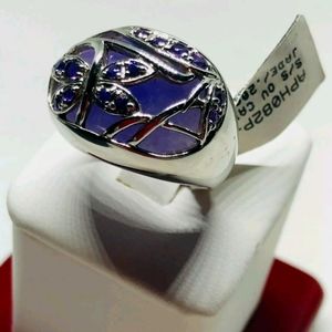 PURPLE BUTTERFLY 925 STERLING SILVER RING AMETHYST